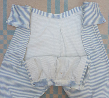 Vintage Edwardian Trap Door Bloomers Striped Cotton Big Knickers Knickerbocker UK S