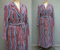 RARE Vintage 1940s Towelling Dressing Gown Robe Patterned Deco UK L/XL