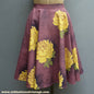 Super Original Vintage 1950s Circle Skirt Bold Floral Rose Print Barkcloth Bark Cloth UK S