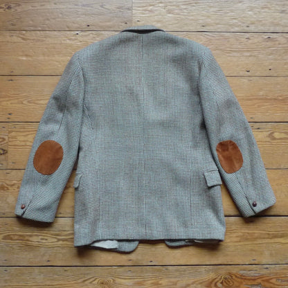 Vintage Mens 1950s Harris Tweed Sports Jacket Blue Brown 40"