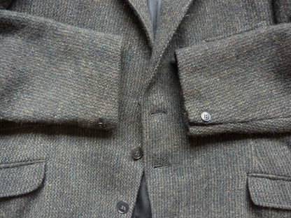 Vintage 1960s Mens Burton Harris Tweed Plus Fours Suit Bronze Green 40" - 42"