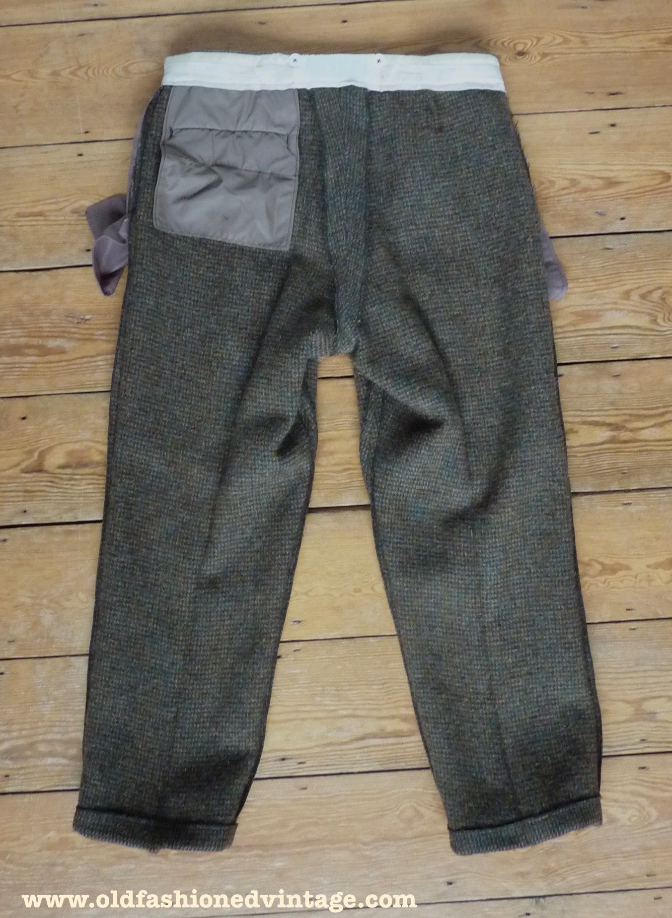 Vintage 1960s Mens Harris Tweed 3 Piece Suit Green Brown Blue Wool 42"