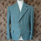 Vintage Mens 1950s Bespoke Argyll Kilt Jacket Lovat Green Tweed Tailored Wool Traditional Scottish Sports Coat 40"