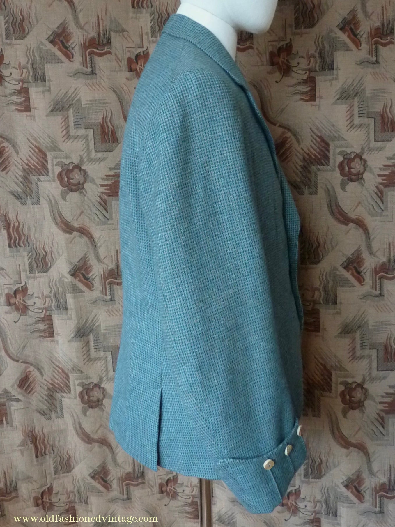 Vintage Mens 1950s Bespoke Argyll Kilt Jacket Lovat Green Tweed Tailored Wool Traditional Scottish Sports Coat 40"