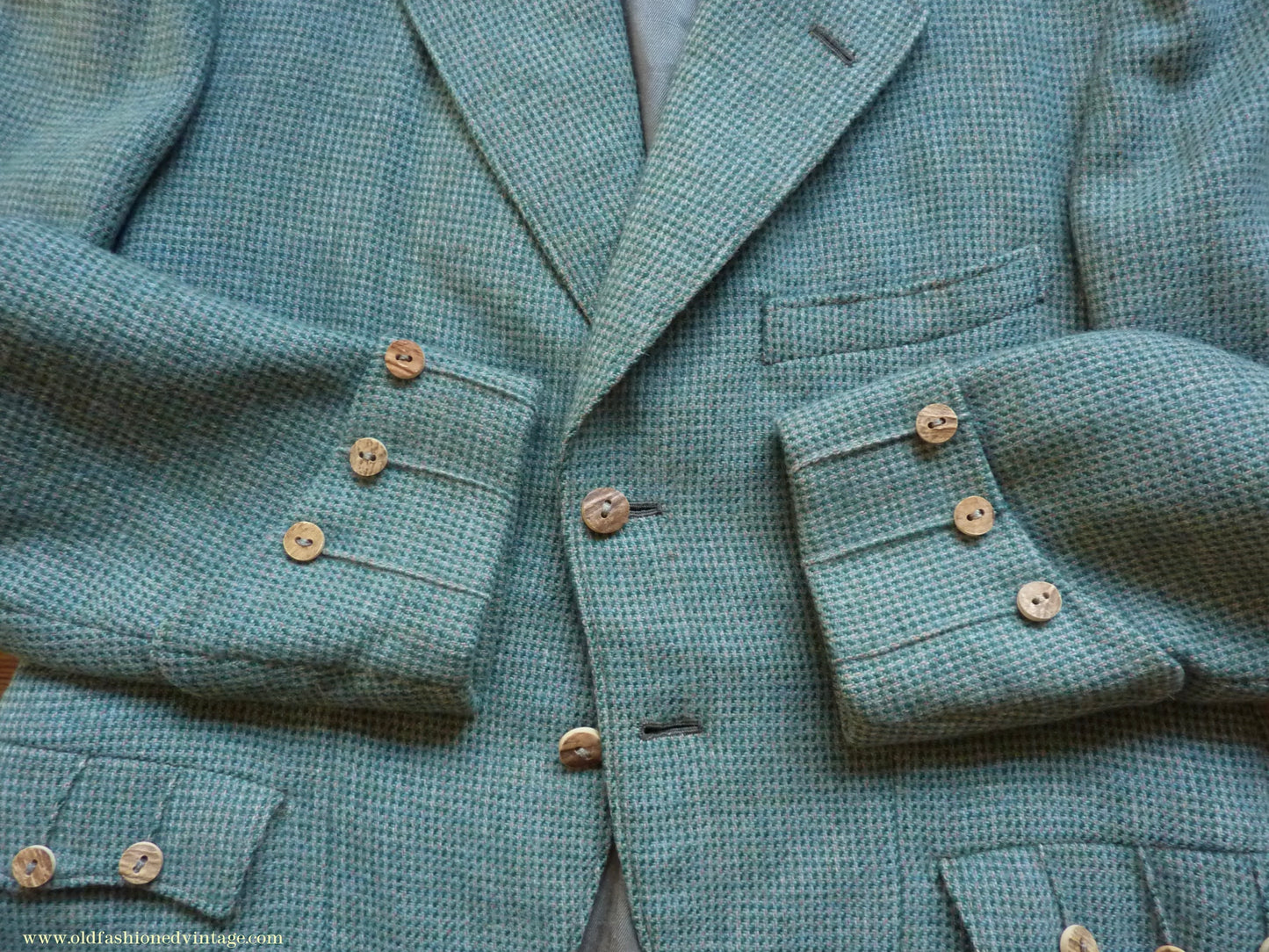 Vintage Mens 1950s Bespoke Argyll Kilt Jacket Lovat Green Tweed Tailored Wool Traditional Scottish Sports Coat 40"