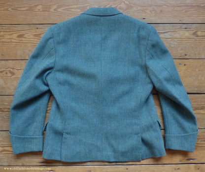 Vintage Mens 1950s Bespoke Argyll Kilt Jacket Lovat Green Tweed Tailored Wool Traditional Scottish Sports Coat 40"