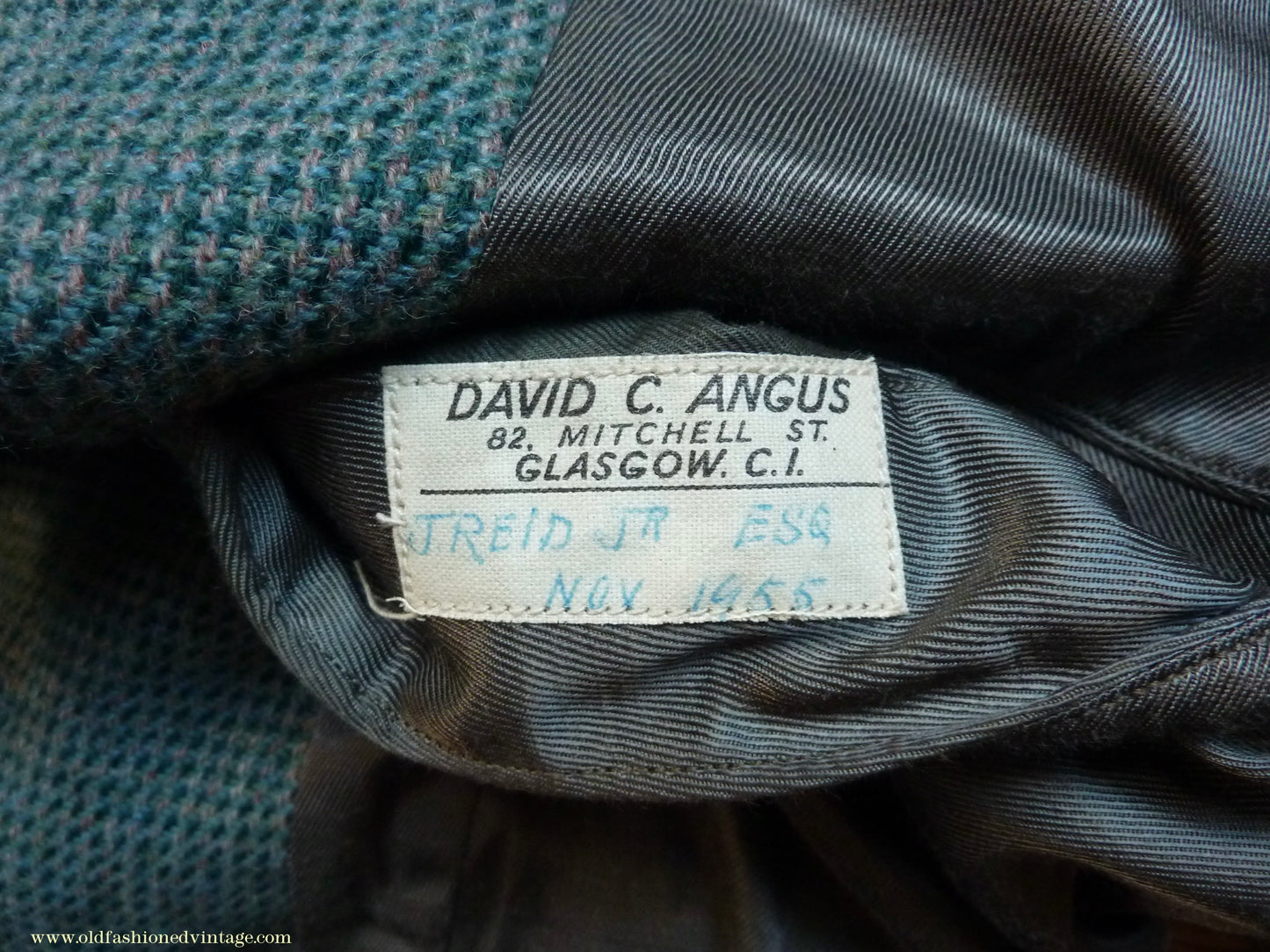 Vintage Mens 1950s Bespoke Argyll Kilt Jacket Lovat Green Tweed Tailored Wool Traditional Scottish Sports Coat 40"