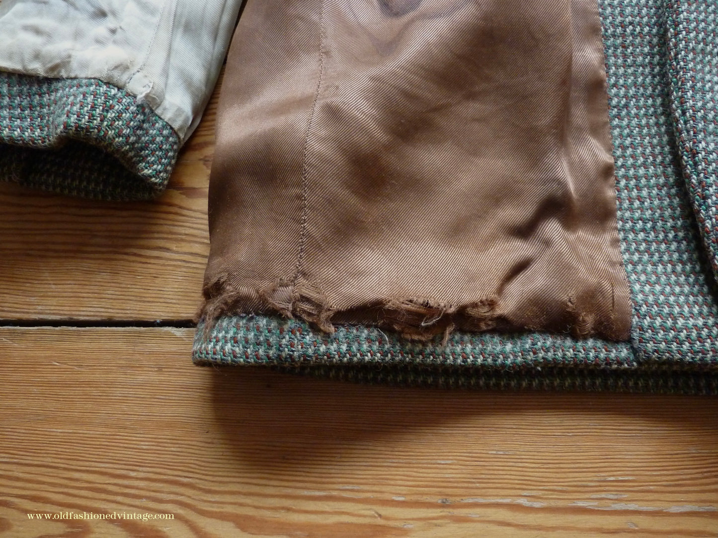 Vintage Mens 1950s Harris Tweed Sports Jacket Green Brown Patch Pockets 38"