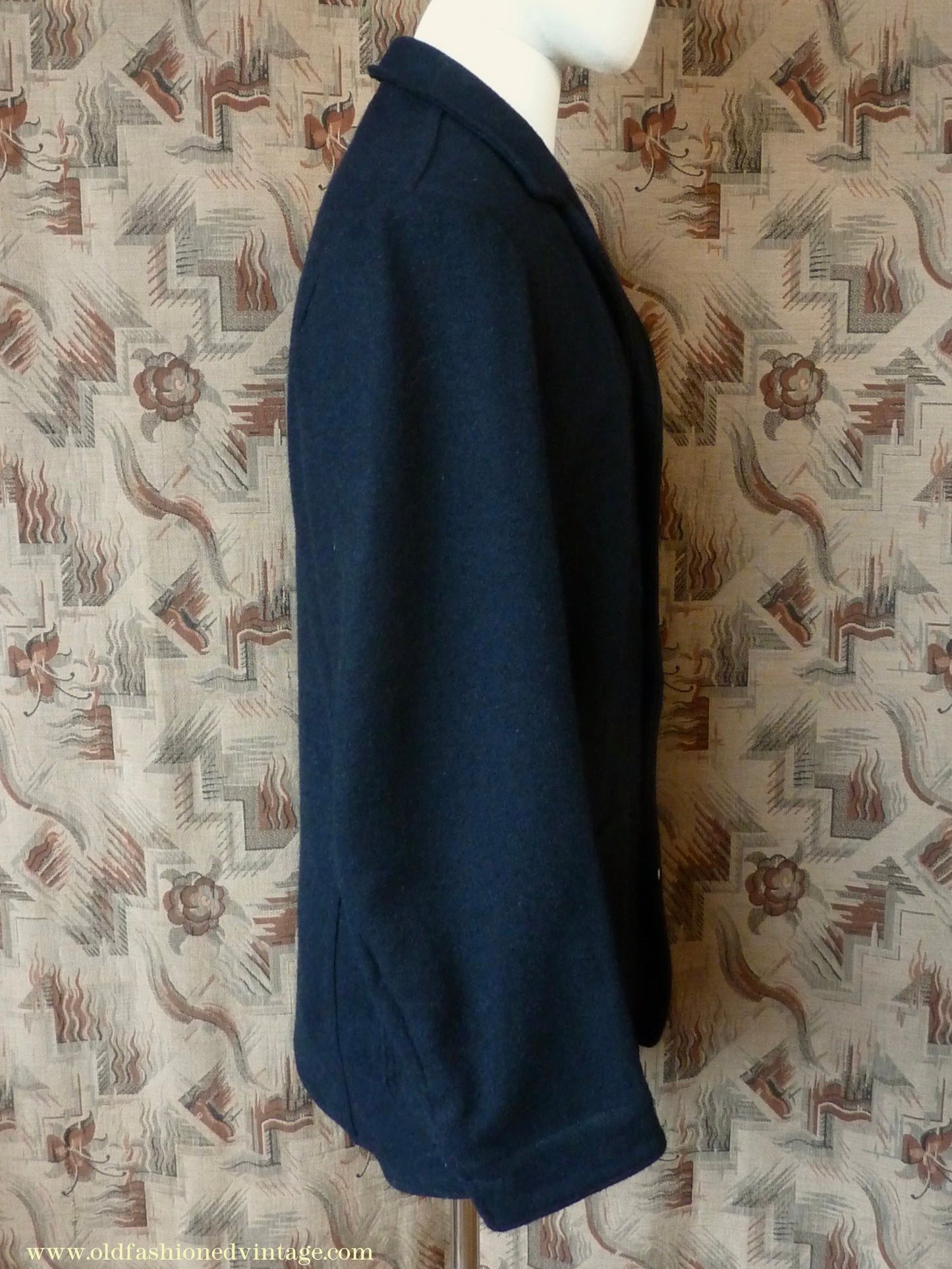 Vintage Mens 1950s British Rail Drivers Work Jacket BR Black Wool Workwear Coat 36 38
