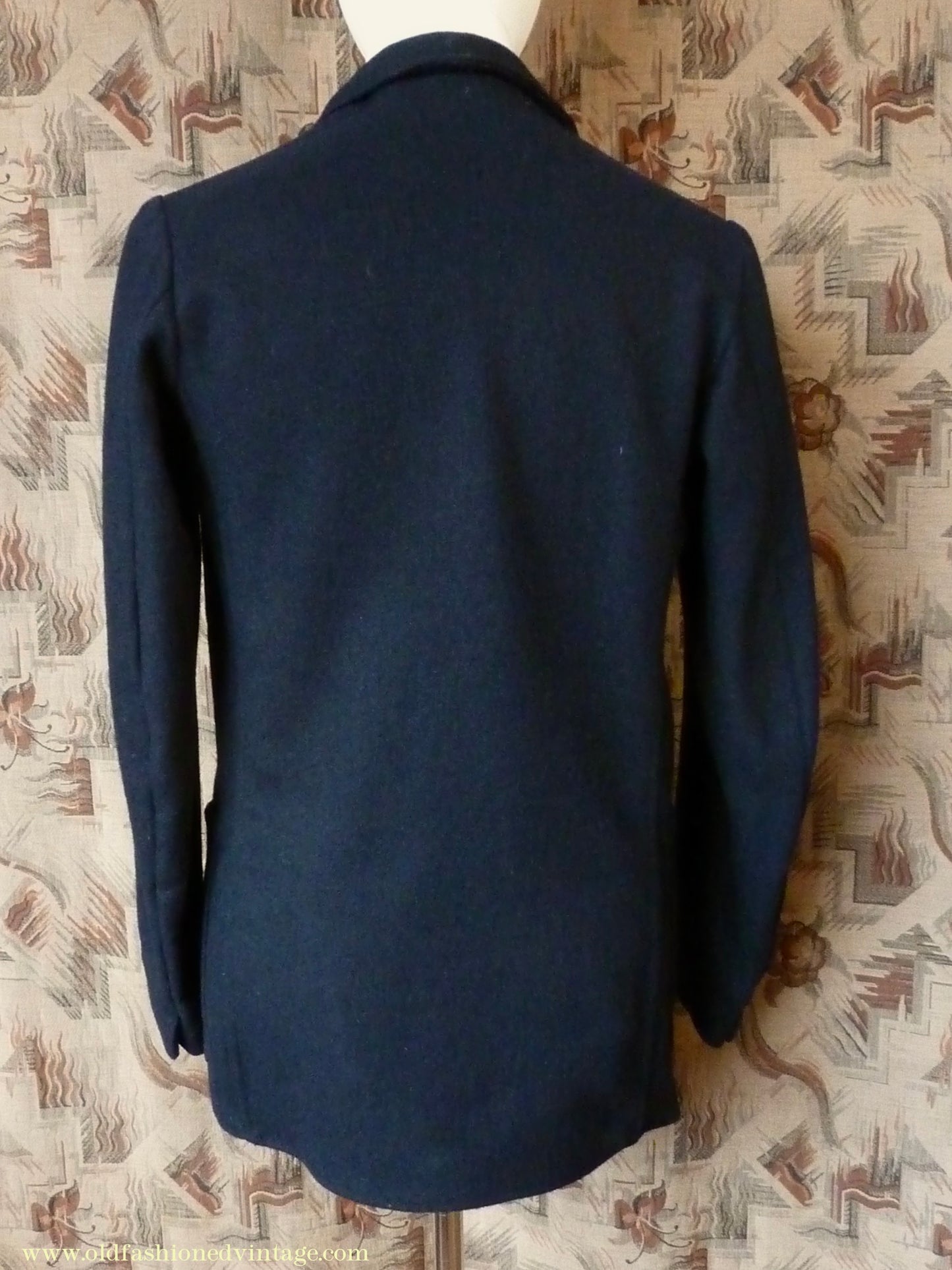 Vintage Mens 1950s British Rail Drivers Work Jacket BR Black Wool Workwear Coat 36 38