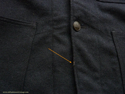 Vintage Mens 1950s British Rail Drivers Work Jacket BR Black Wool Workwear Coat 36 38