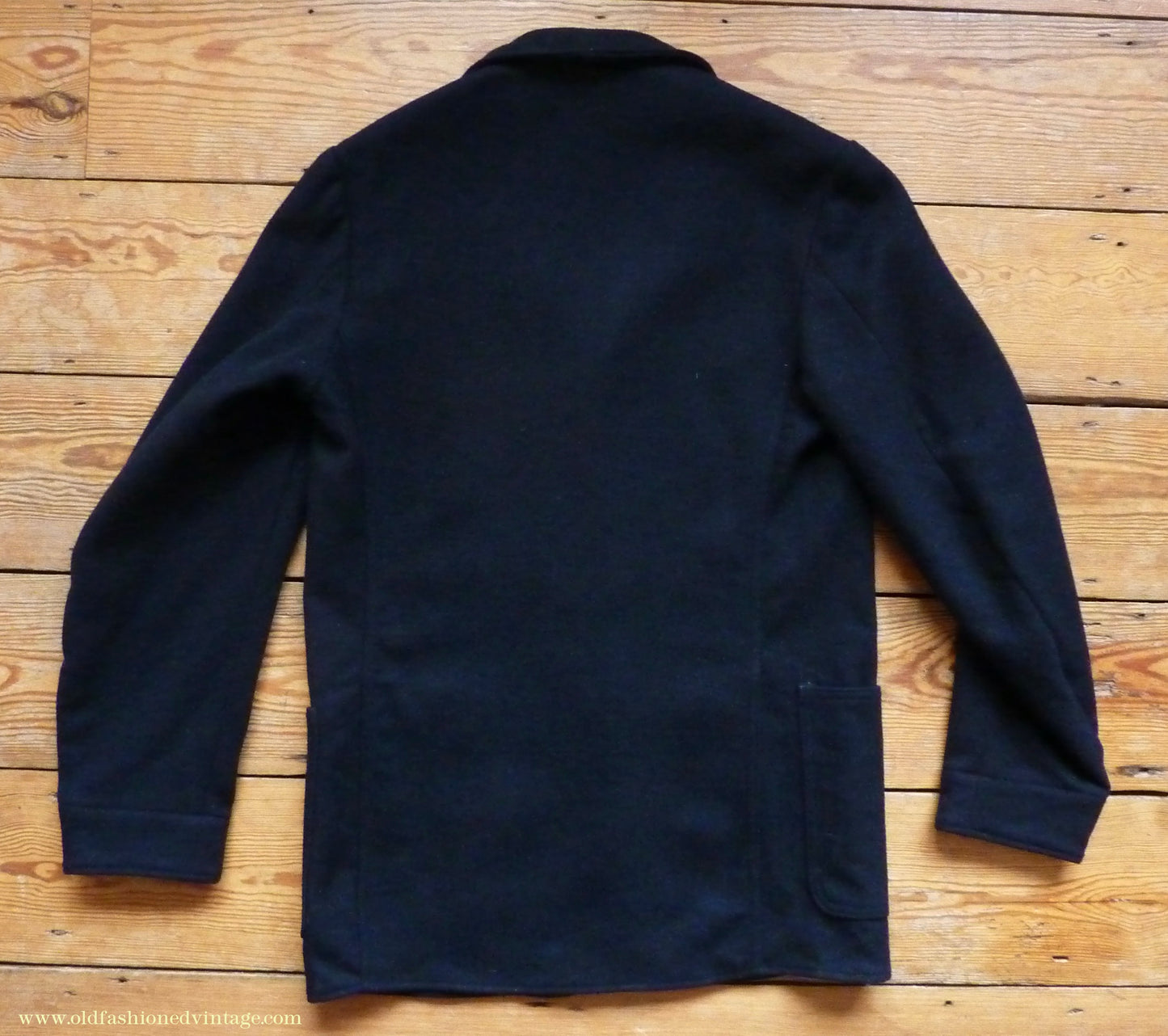 Vintage Mens 1950s British Rail Drivers Work Jacket BR Black Wool Workwear Coat 36 38