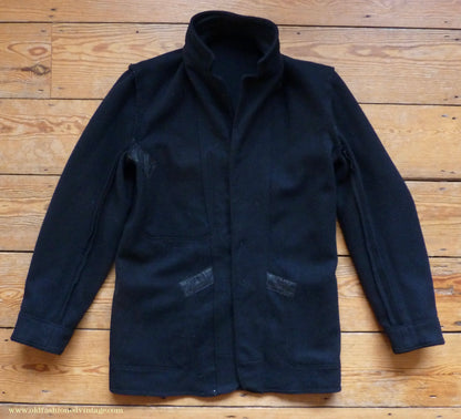Vintage Mens 1950s British Rail Drivers Work Jacket BR Black Wool Workwear Coat 36 38