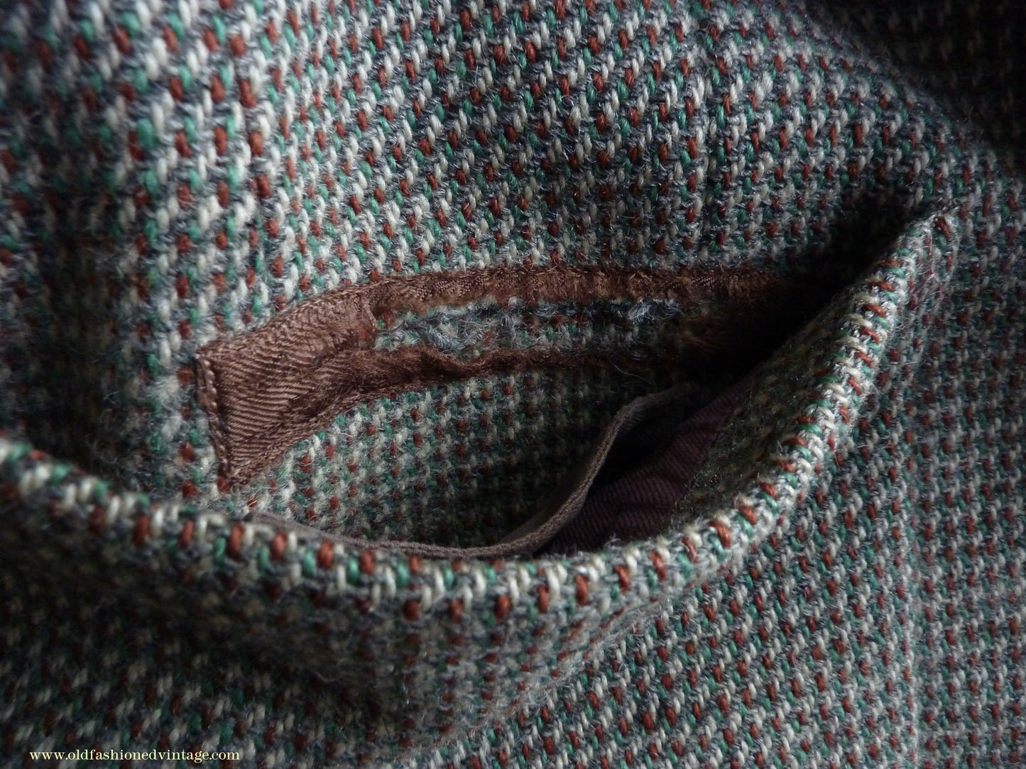 Vintage Mens 1950s Harris Tweed Sports Jacket Green Brown Patch Pockets 38"