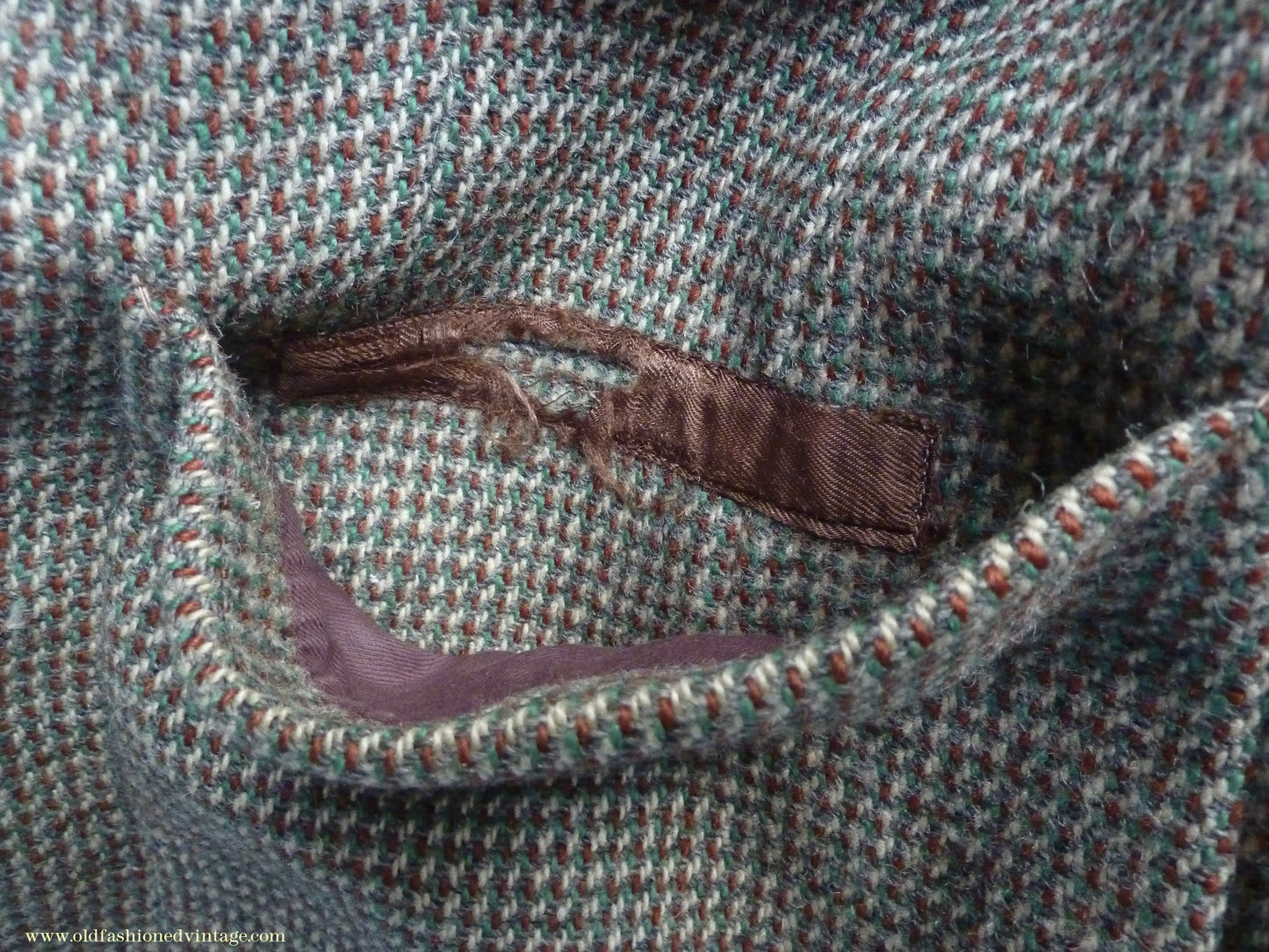 Vintage Mens 1950s Harris Tweed Sports Jacket Green Brown Patch Pockets 38"