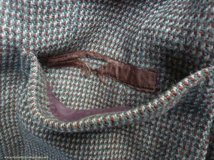 Vintage Mens 1950s Harris Tweed Sports Jacket Green Brown Patch Pockets 38"