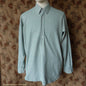 Vintage Mens 1970s Pullover Work Shirt Green Check Cotton Flannel British Overhead Tunic Half Buttoned 16 1/2"