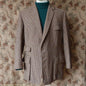 Vintage Mens 1960s Bespoke Tweed Sports Jacket Bellows Flap Pockets Brown Beige Houndstooth Shepherd Check 42"