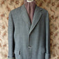 Vintage 1950s Mens Burton Single Breasted Overcoat Coat Grey Herringbone Tweed Wool 42"