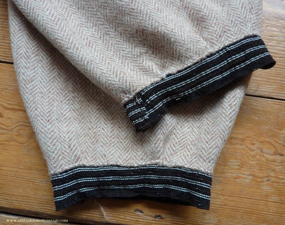 Vintage Mens 1950s Burton Harris Tweed Plus Fours Suit Beige Herringbone Jacket Trousers 37"