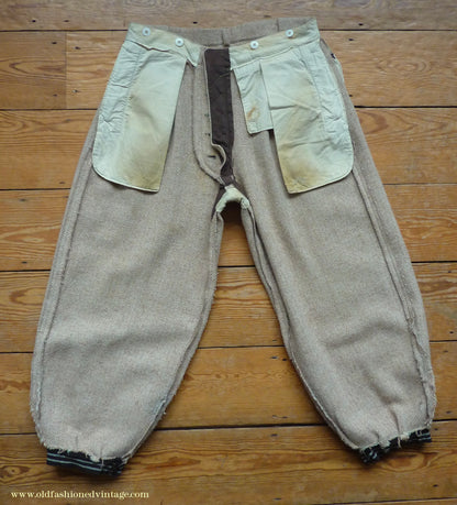 Vintage Mens 1950s Burton Harris Tweed Plus Fours Suit Beige Herringbone Jacket Trousers 37"