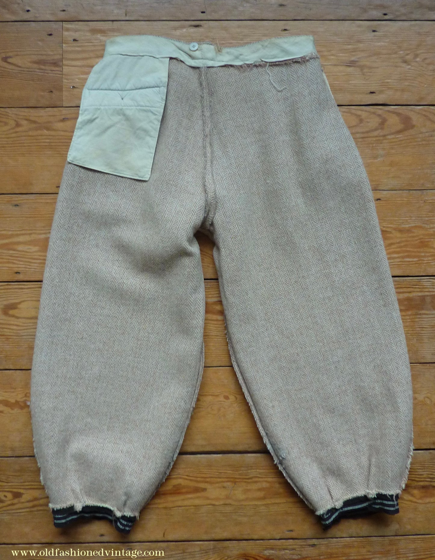 Vintage Mens 1950s Burton Harris Tweed Plus Fours Suit Beige Herringbone Jacket Trousers 37"