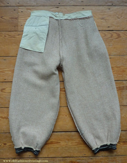 Vintage Mens 1950s Burton Harris Tweed Plus Fours Suit Beige Herringbone Jacket Trousers 37"