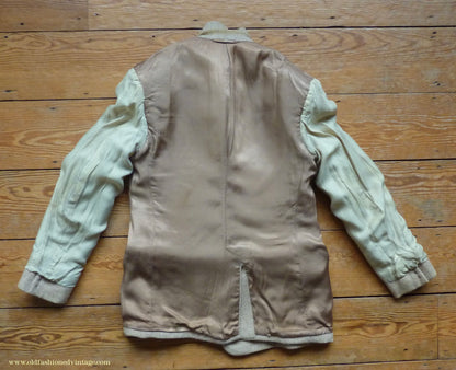 Vintage Mens 1950s Burton Harris Tweed Plus Fours Suit Beige Herringbone Jacket Trousers 37"