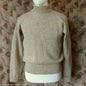 Old Fashioned Garments Vintage Reproduction 1940s Mens Roll Neck Jumper Natural Straw Beige Melange Polo Turtle Sweater M