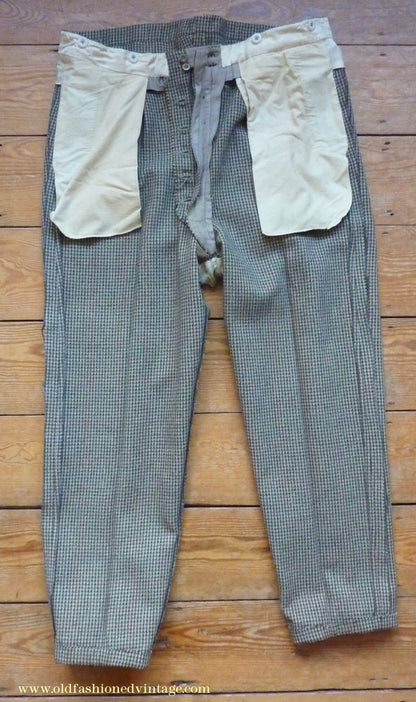 Vintage Mens 1950s Bespoke Tweed 3 Piece Suit Green Fawn Grey Houndstooth Wool Orange Windowpane 44"