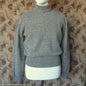 Old Fashioned Garments Vintage Reproduction 1940s Mens Polo Neck Jumper Stone Grey Brown Melange Roll Turtle Sweater M/L