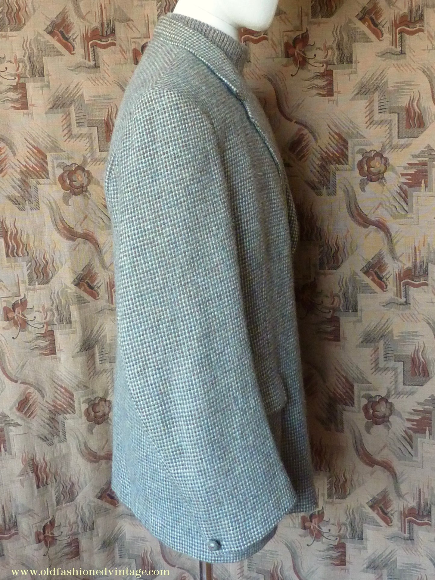 Vintage Mens 1950s Selfridges Harris Tweed Sports Jacket Green Brown 42"