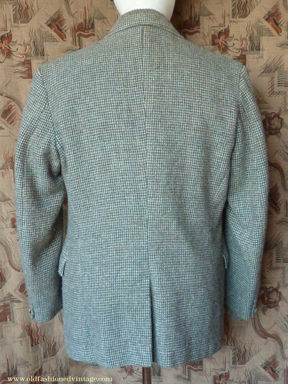 Vintage Mens 1950s Selfridges Harris Tweed Sports Jacket Green Brown 42"
