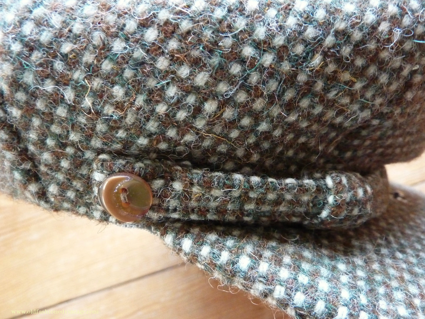 Vintage Mens Reproduction 1930s Style Retro Sport 8 Dart Flat Cap Green Brown Check Tweed 57cm