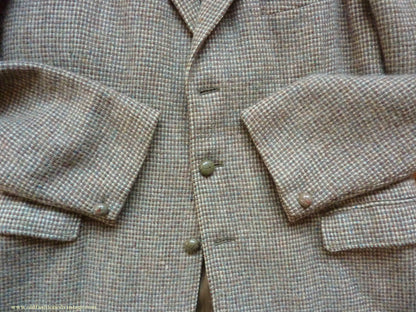 Vintage Mens 1950s Selfridges Harris Tweed Sports Jacket Green Brown 42"