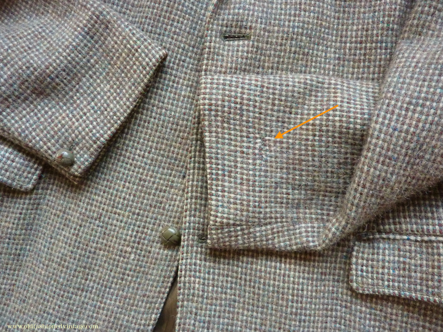 Vintage Mens 1950s Selfridges Harris Tweed Sports Jacket Green Brown 42"