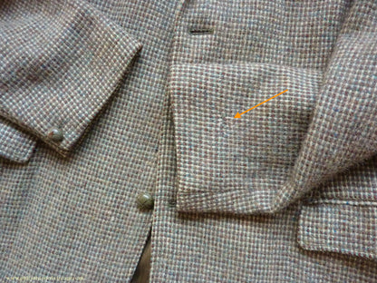 Vintage Mens 1950s Selfridges Harris Tweed Sports Jacket Green Brown 42"