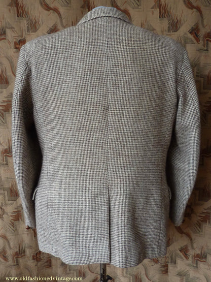 Vintage Mens 1950s Gaunson Harris Tweed Sports Jacket Grey Brown 44"
