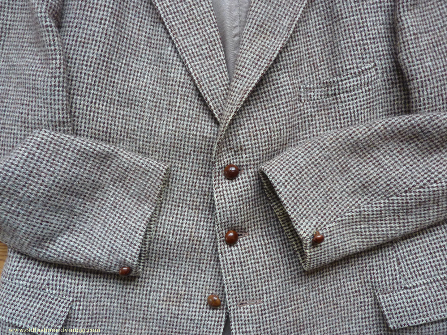 Vintage Mens 1950s Gaunson Harris Tweed Sports Jacket Grey Brown 44"