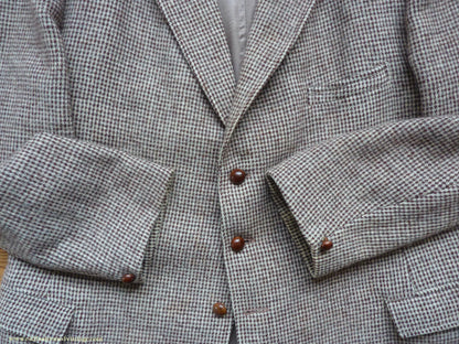 Vintage Mens 1950s Gaunson Harris Tweed Sports Jacket Grey Brown 44"