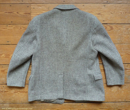 Vintage Mens 1950s Gaunson Harris Tweed Sports Jacket Grey Brown 44"