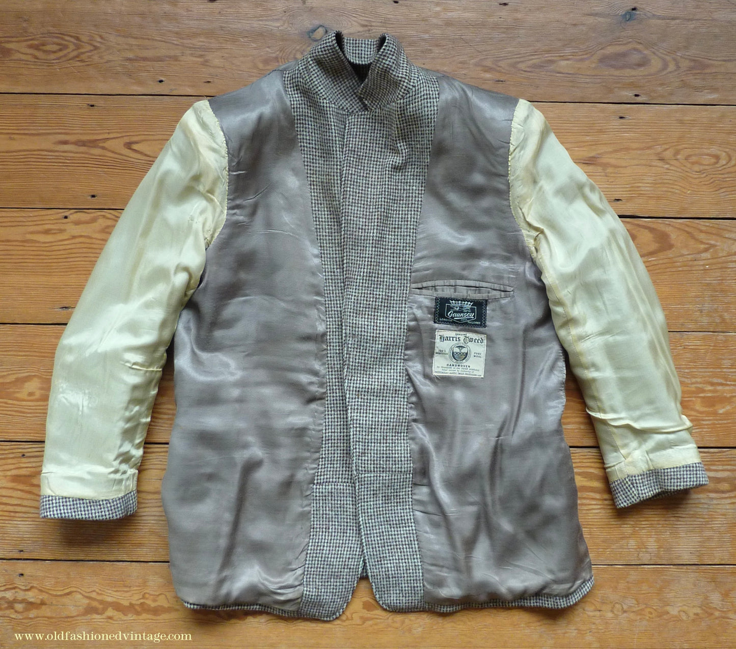 Vintage Mens 1950s Gaunson Harris Tweed Sports Jacket Grey Brown 44"