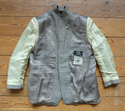 Vintage Mens 1950s Gaunson Harris Tweed Sports Jacket Grey Brown 44"