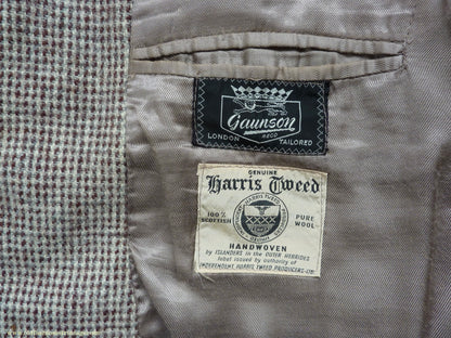 Vintage Mens 1950s Gaunson Harris Tweed Sports Jacket Grey Brown 44"