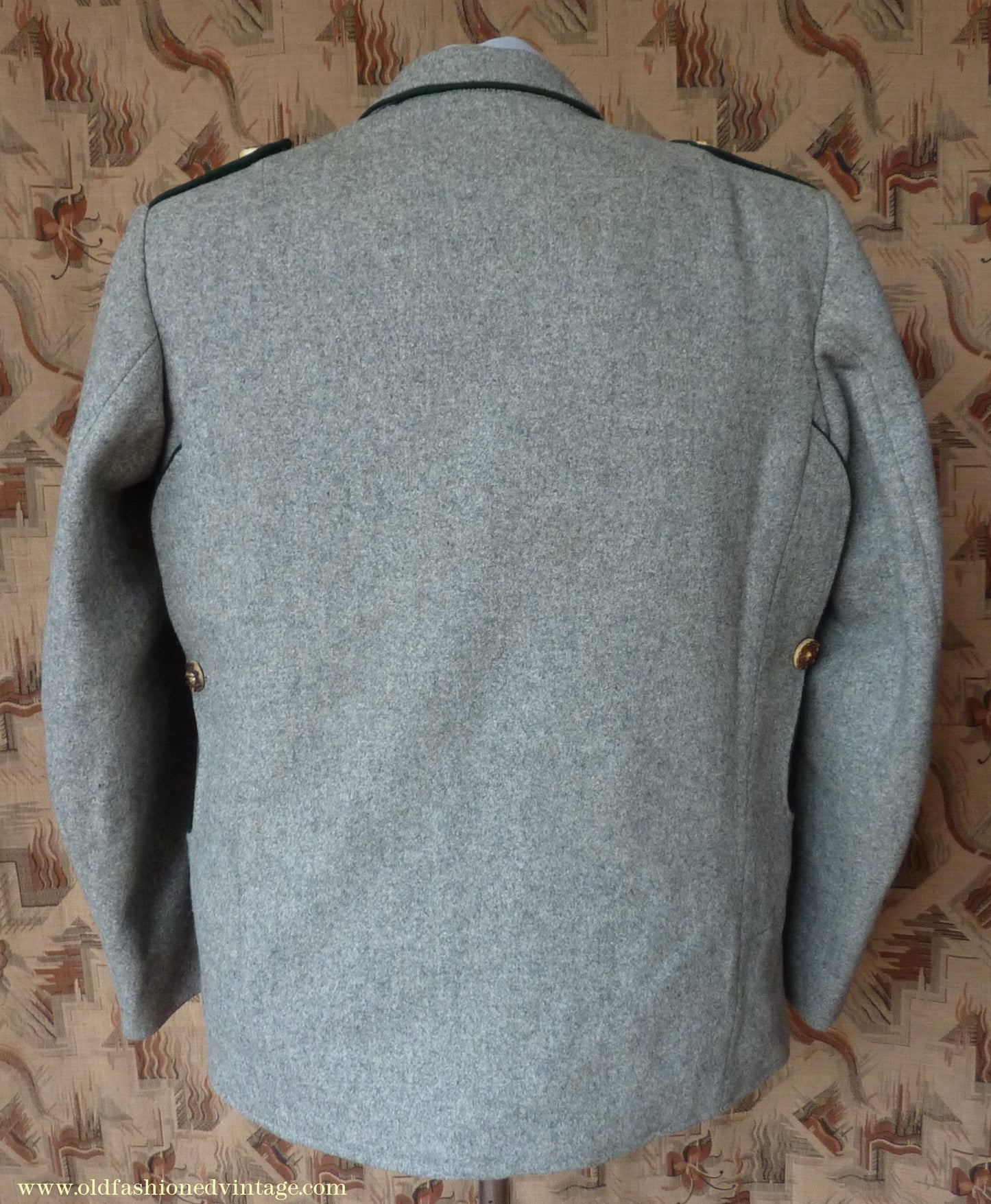 Vintage Mens 1940s 1950s Trachten Hunting Jacket Maremma Coat Grey Wool Horn Buttons Traditional Tyrol German Folk 44"