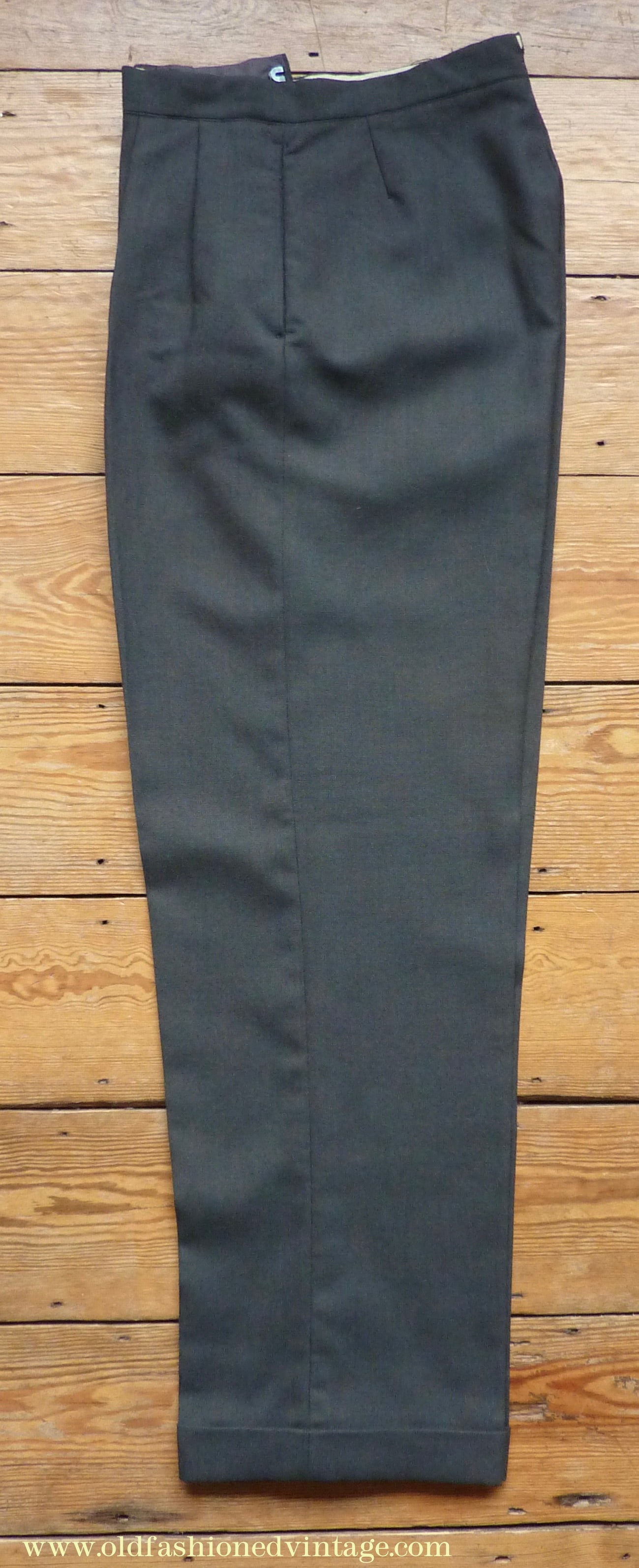 Vintage Mens 1950s 3 Piece Suit Dark Teal & Brown Speckled Lightweight Wool 38" Long