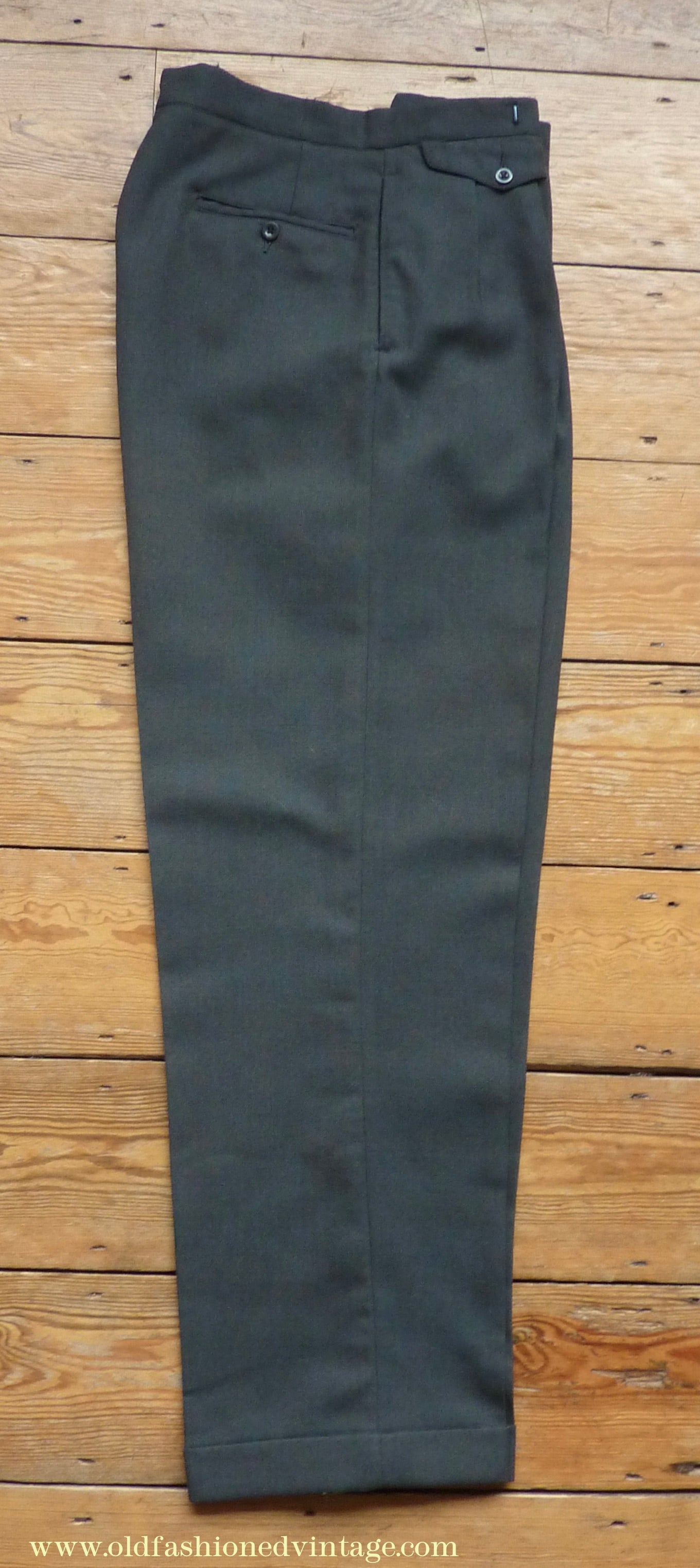 Vintage Mens 1950s 3 Piece Suit Dark Teal & Brown Speckled Lightweight Wool 38" Long