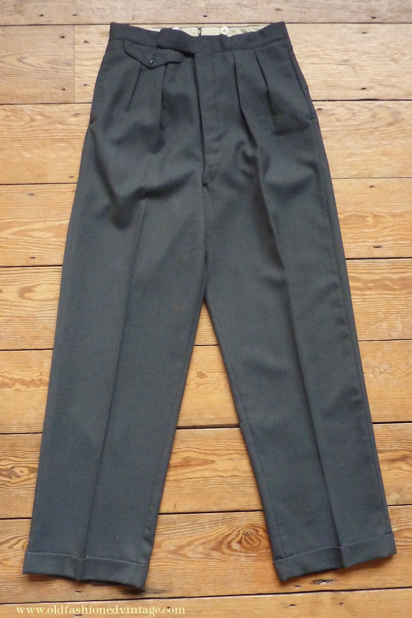 Vintage Mens 1950s 3 Piece Suit Dark Teal & Brown Speckled Lightweight Wool 38" Long