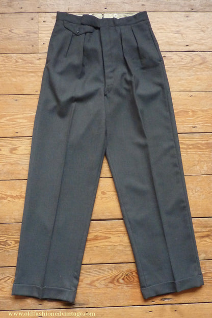 Vintage Mens 1950s 3 Piece Suit Dark Teal & Brown Speckled Lightweight Wool 38" Long