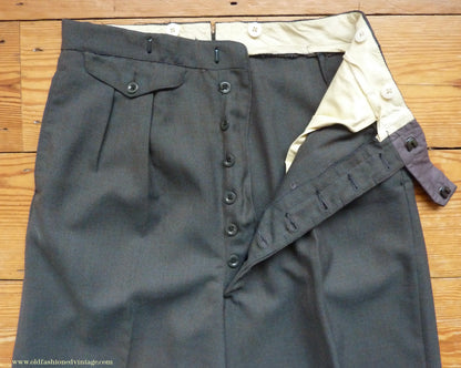 Vintage Mens 1950s 3 Piece Suit Dark Teal & Brown Speckled Lightweight Wool 38" Long